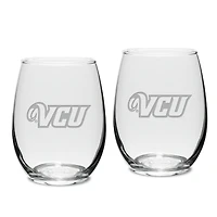 VCU Rams 15oz. 2-Piece Stemless Wine Glass Set