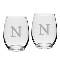 Northwestern Wildcats 15oz. 2-Piece Stemless Wine Glass Set