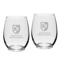 New Hampshire Wildcats 15oz. 2-Piece Stemless Wine Glass Set