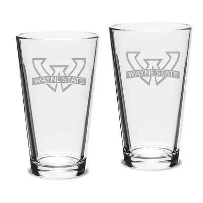 Wayne State Warriors 16oz. 2-Piece Classic Pub Glass Set