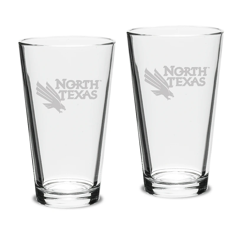 North Texas Mean Green 16oz. 2-Piece Classic Pub Glass Set