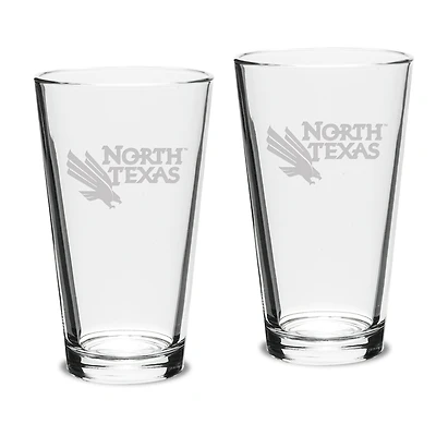 North Texas Mean Green 16oz. 2-Piece Classic Pub Glass Set