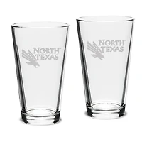 North Texas Mean Green 16oz. 2-Piece Classic Pub Glass Set