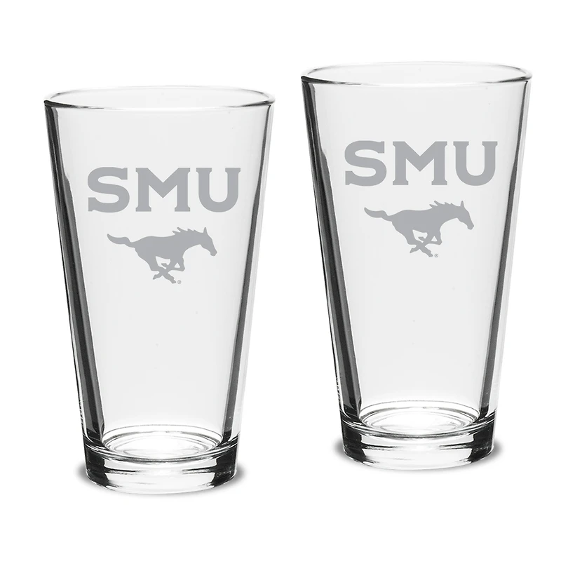 SMU Mustangs 16oz. 2-Piece Classic Pub Glass Set