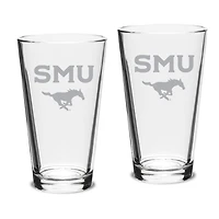 SMU Mustangs 16oz. 2-Piece Classic Pub Glass Set