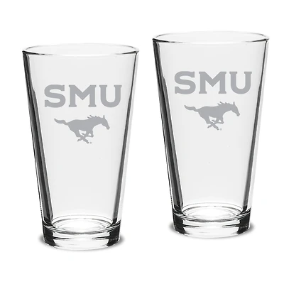 SMU Mustangs 16oz. 2-Piece Classic Pub Glass Set