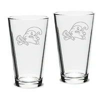 Tulane Green Wave 16oz. 2-Piece Classic Pub Glass Set