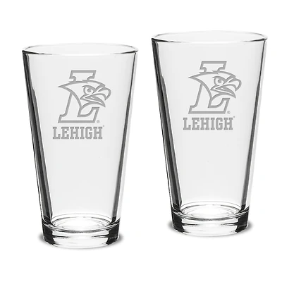 Lehigh Mountain Hawks 16oz. 2-Piece Classic Pub Glass Set