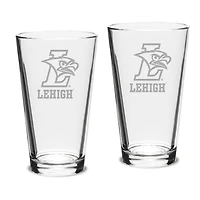 Lehigh Mountain Hawks 16oz. 2-Piece Classic Pub Glass Set