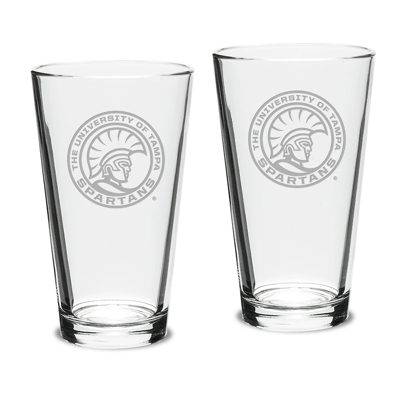 University of Tampa Spartans 16oz. 2-Piece Classic Pub Glass Set