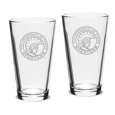 University of Tampa Spartans 16oz. 2-Piece Classic Pub Glass Set