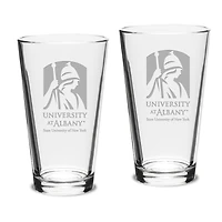 UAlbany Great Danes 16oz. 2-Piece Classic Pub Glass Set