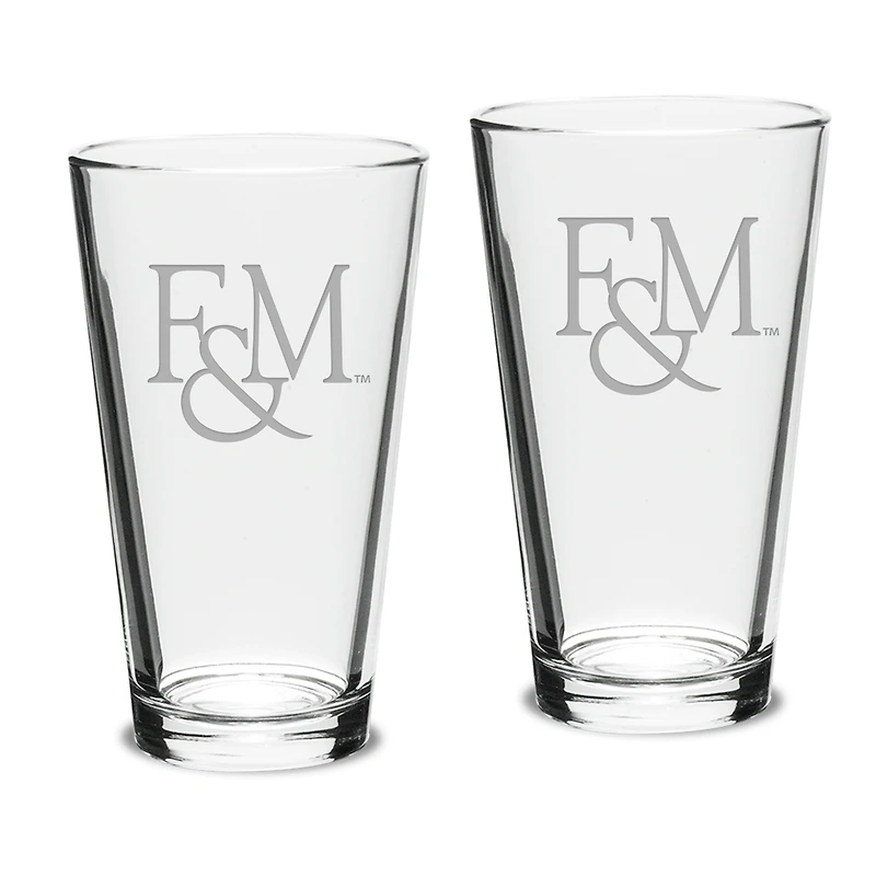 Franklin & Marshall Diplomats 16oz. 2-Piece Classic Pub Glass Set