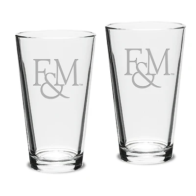 Franklin & Marshall Diplomats 16oz. 2-Piece Classic Pub Glass Set