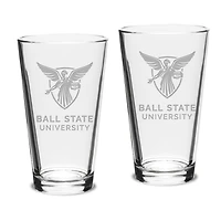 Ball State Cardinals 16oz. 2-Piece Classic Pub Glass Set