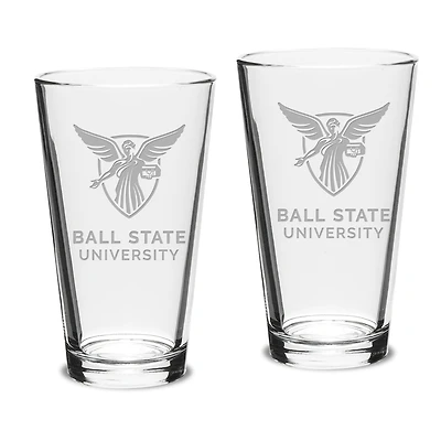 Ball State Cardinals 16oz. 2-Piece Classic Pub Glass Set