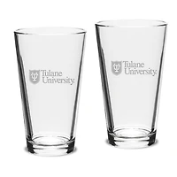 Tulane Green Wave Team 16oz. 2-Piece Classic Pub Glass Set