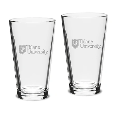 Tulane Green Wave Team 16oz. 2-Piece Classic Pub Glass Set