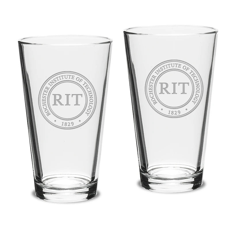 Rochester Institute of Technology Tigers 16oz. 2-Piece Classic Pub Glass Set