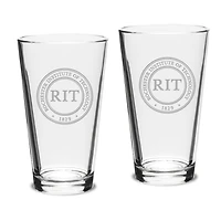 Rochester Institute of Technology Tigers 16oz. 2-Piece Classic Pub Glass Set