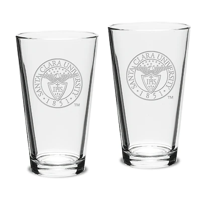 Santa Clara Broncos 16oz. 2-Piece Classic Pub Glass Set