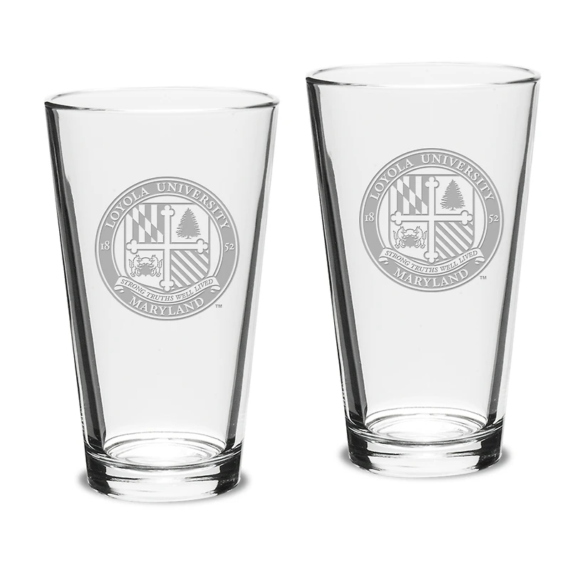 Loyola Greyhounds 16oz. 2-Piece Classic Pub Glass Set