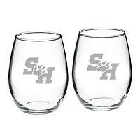Sam Houston State Bearkats 21oz. 2-Piece Stemless Wine Glass Set