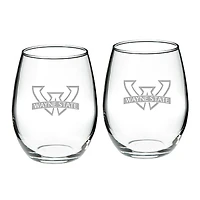 Wayne State Warriors 21oz. 2-Piece Stemless Wine Glass Set