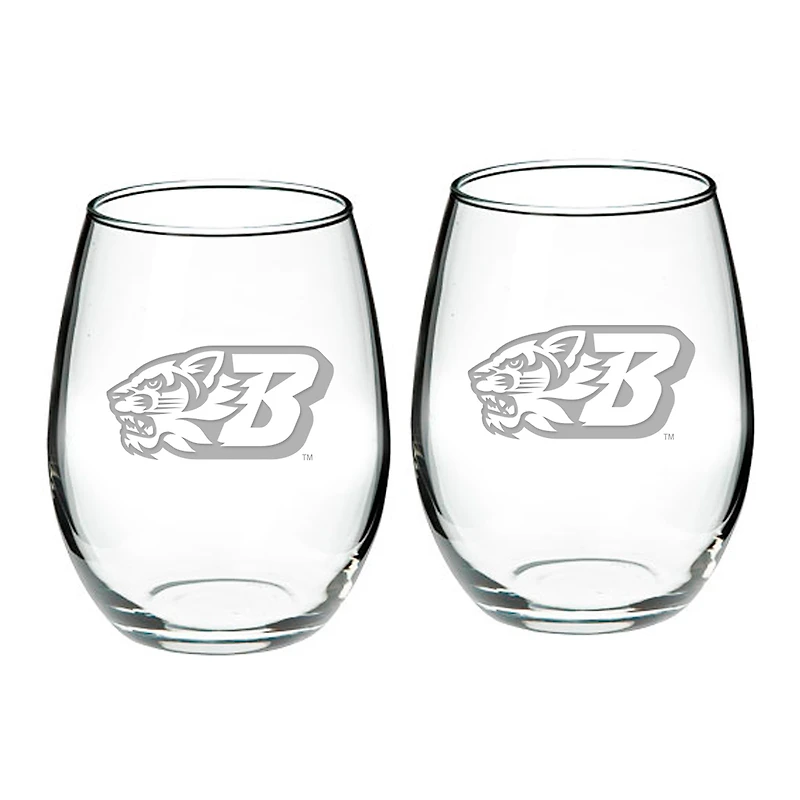 Binghamton Bearcats 21oz. 2-Piece Stemless Wine Glass Set