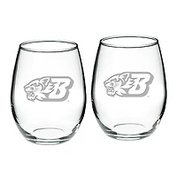 Binghamton Bearcats 21oz. 2-Piece Stemless Wine Glass Set