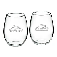 Le Moyne Dolphins 21oz. 2-Piece Stemless Wine Glass Set