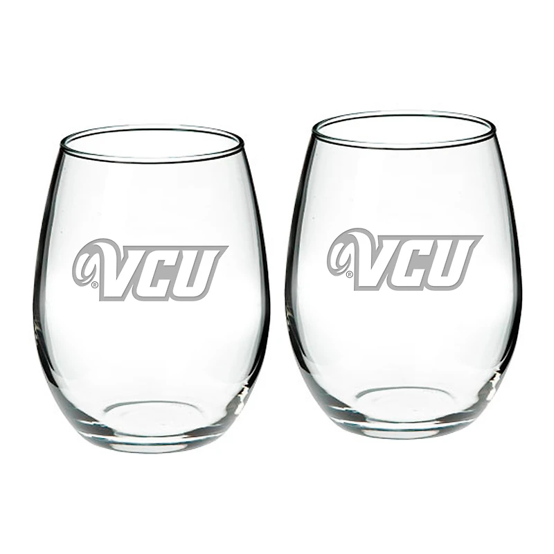 VCU Rams 21oz. 2-Piece Stemless Wine Glass Set