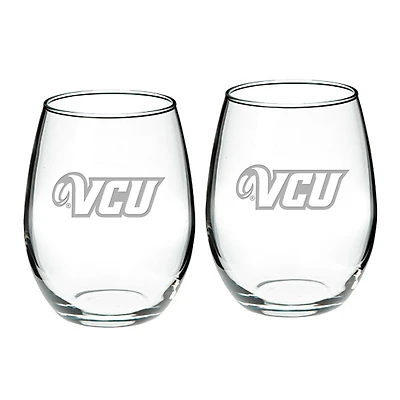 VCU Rams 21oz. 2-Piece Stemless Wine Glass Set