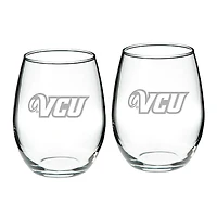 VCU Rams 21oz. 2-Piece Stemless Wine Glass Set