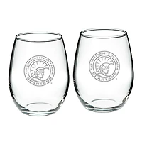 University of Tampa Spartans 21oz. 2-Piece Stemless Wine Glass Set