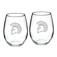 San Jose State Spartans 21oz. 2-Piece Stemless Wine Glass Set