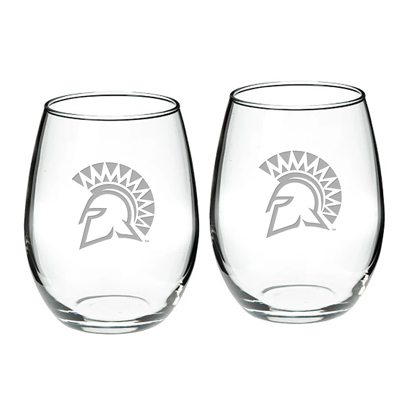 San Jose State Spartans 21oz. 2-Piece Stemless Wine Glass Set