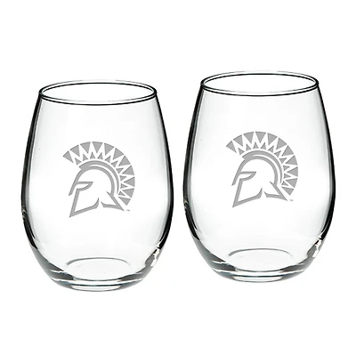 San Jose State Spartans 21oz. 2-Piece Stemless Wine Glass Set