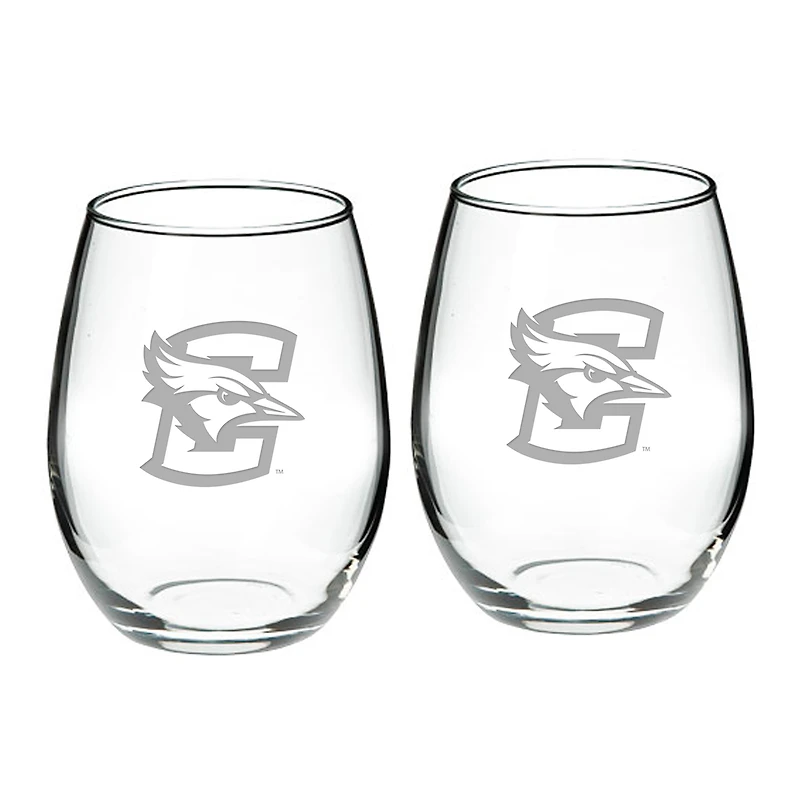 Creighton Bluejays 21oz. 2-Piece Stemless Wine Glass Set
