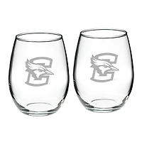 Creighton Bluejays 21oz. 2-Piece Stemless Wine Glass Set