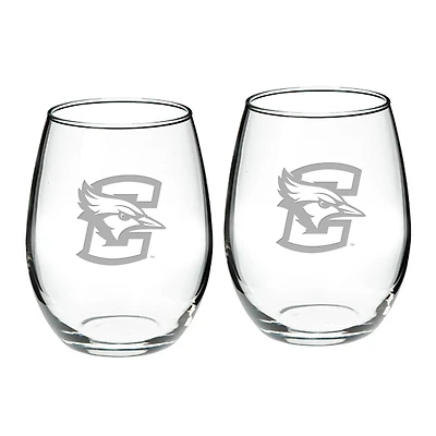Creighton Bluejays 21oz. 2-Piece Stemless Wine Glass Set