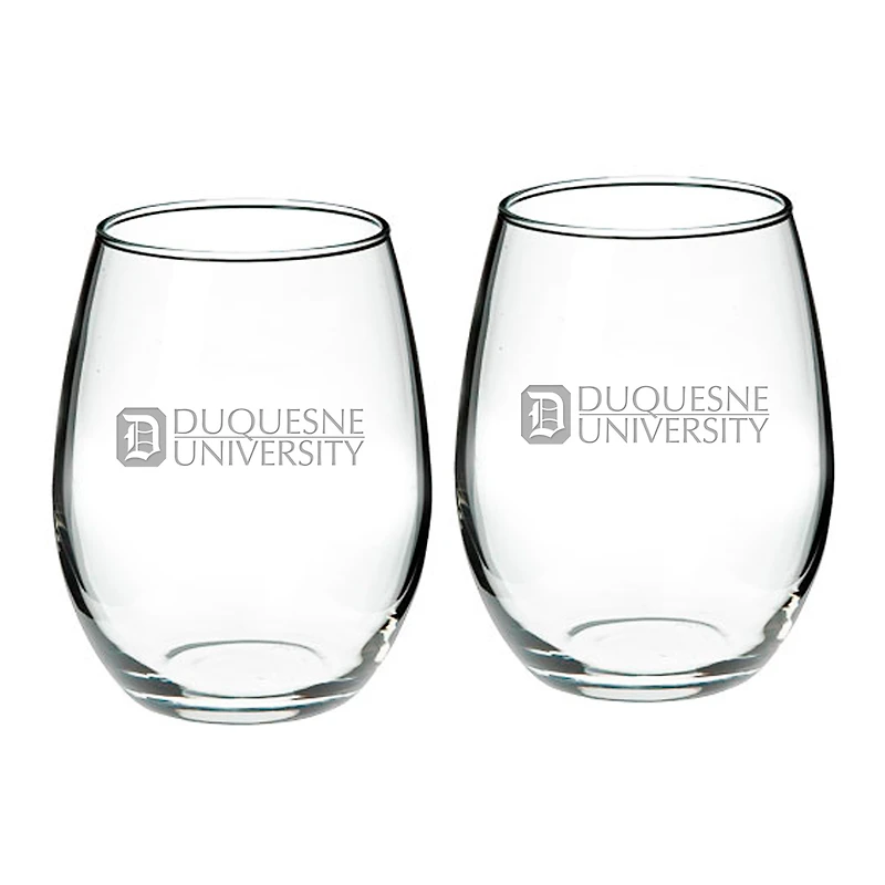 Duquesne Dukes 21oz. 2-Piece Stemless Wine Glass Set
