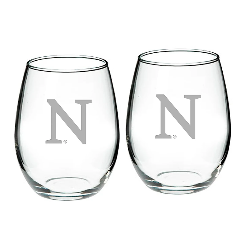 Northwestern Wildcats 21oz. 2-Piece Stemless Wine Glass Set