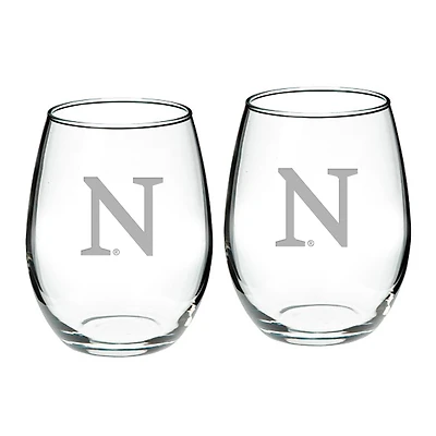 Northwestern Wildcats 21oz. 2-Piece Stemless Wine Glass Set
