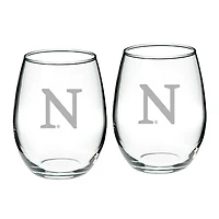 Northwestern Wildcats 21oz. 2-Piece Stemless Wine Glass Set