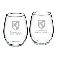 New Hampshire Wildcats 21oz. 2-Piece Stemless Wine Glass Set