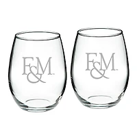 Franklin & Marshall Diplomats 21oz. 2-Piece Stemless Wine Glass Set
