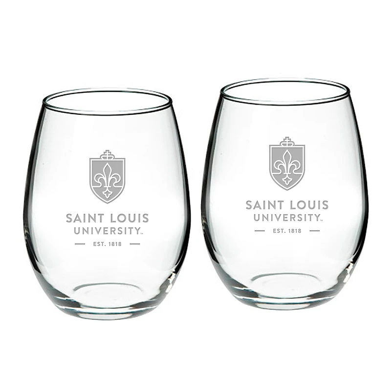 Saint Louis Billikens 21oz. 2-Piece Stemless Wine Glass Set