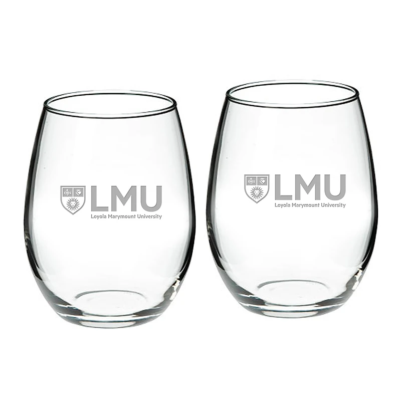Loyola Marymount Lions 21oz. 2-Piece Stemless Wine Glass Set