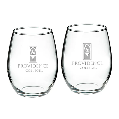 Providence Friars Team 21oz. 2-Piece Stemless Wine Glass Set